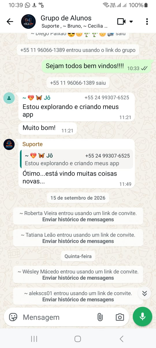 Depoimento de aluno do COLA.APP 3
